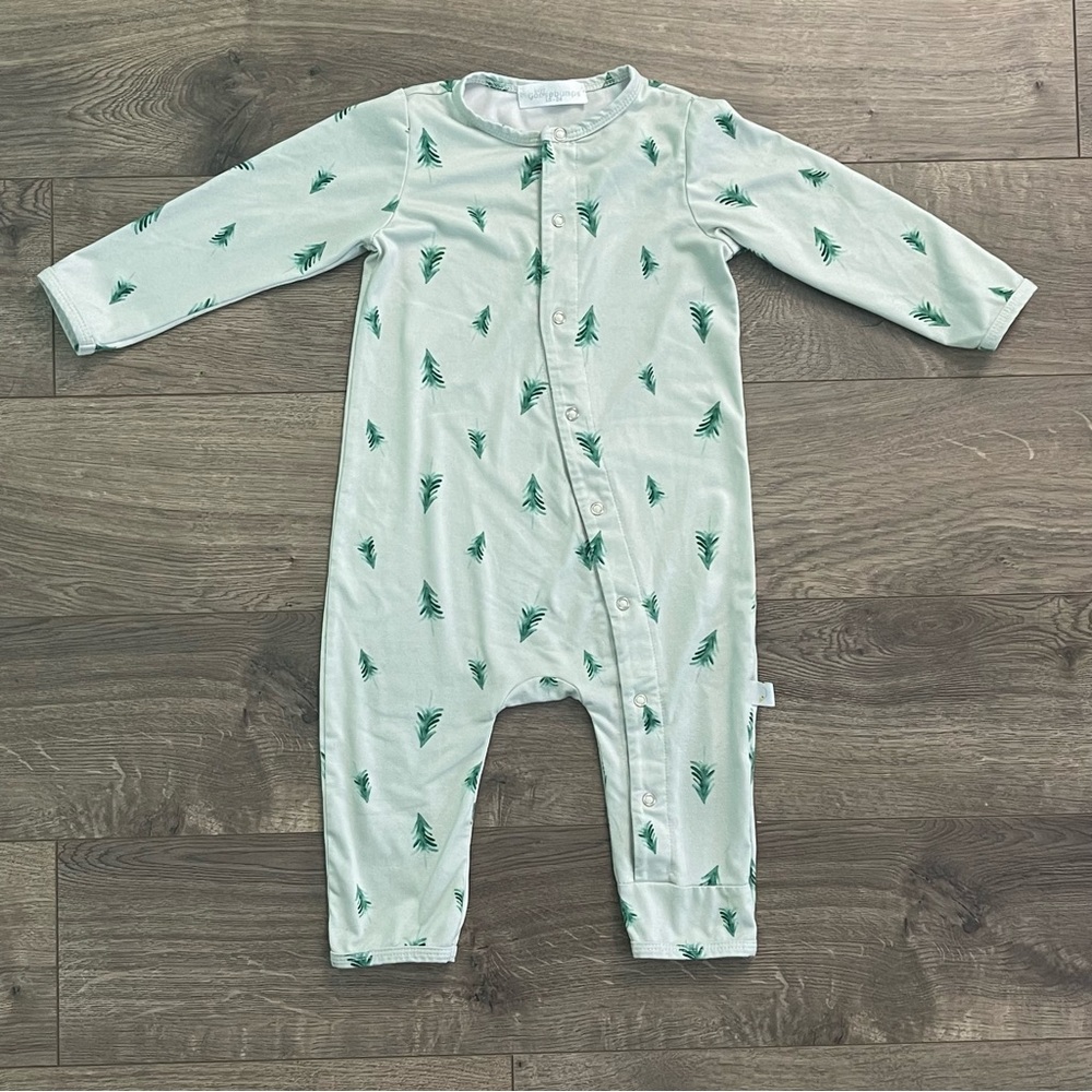 Baby Goosebumps Evergreen Christmas Trees Modal Coverall Romper
